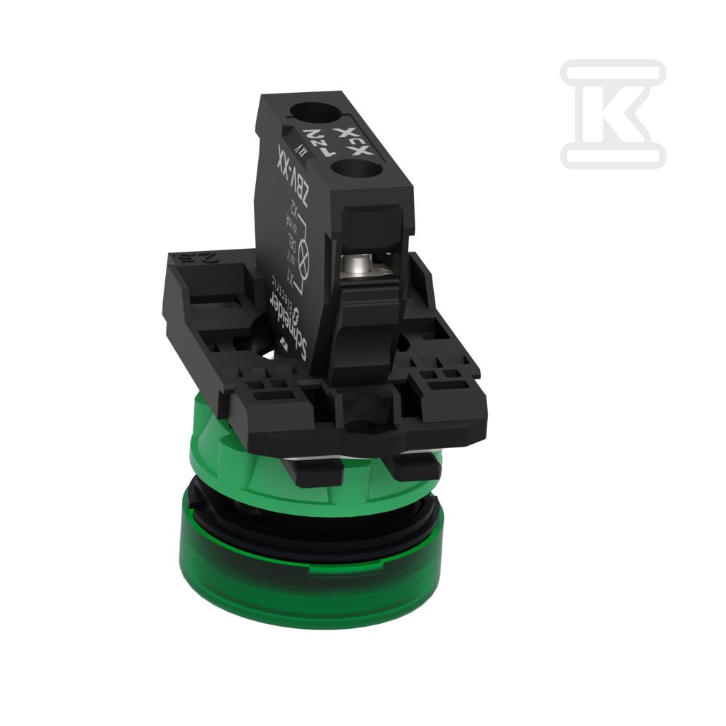 Signal lamp green LED 24V plastic, - XB5AVB3